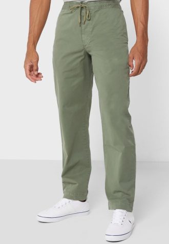 Πράσινο ανδρικό παντελόνι Chinos με κορδόνι Ralph Lauren με χαλαρή εφαρμογή