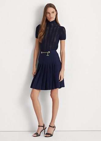 Γυναικείες φούστες Georgette με πλισέ Ralph Lauren Navy