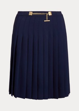 Γυναικείες φούστες Georgette με πλισέ Ralph Lauren Navy