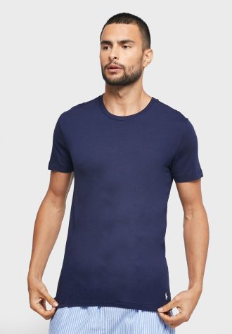 Ανδρικά μπλουζάκια Ralph Lauren 3 Πακέτα Navy Ανδρικά μπλουζάκια Crew Neck