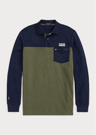 Ανδρικά μπλουζάκια πόλο Ralph Lauren Classic Fit Mesh Utility της Olive