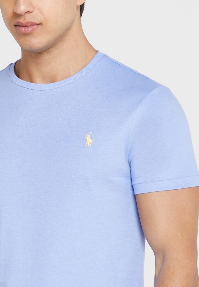 Μπλε ανδρικά μπλουζάκια Ralph Lauren Essential Crew Neck T