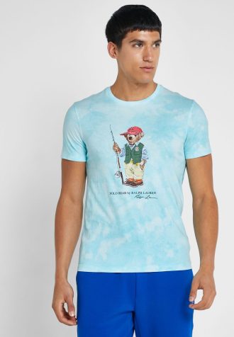 Μπλε ανδρικά μπλουζάκια Ralph Lauren Graphic Crew Neck T
