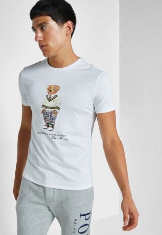 Λευκό ανδρικό μπλουζάκι Ralph Lauren Graphic Crew Neck T