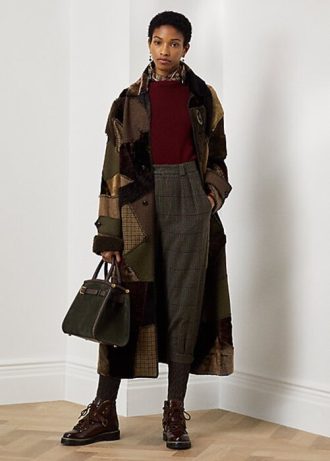 Γυναικεία παλτό κουβερτούρας Ralph Lauren Harmon Patchwork Olive