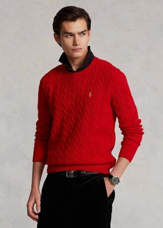 Κόκκινα ανδρικά Ralph Lauren Lunar New Year πουλόβερ από μαλλί-κασμίρ πουλόβερ