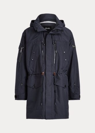 Ανδρικά παλτά λουλουδιών Ralph Lauren με κουκούλα Navy Water-repellent