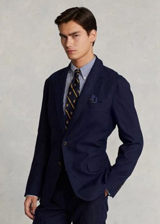 Μπλέιζερ από μαλακό λινό κοστούμι ανδρικό Ralph Lauren Polo