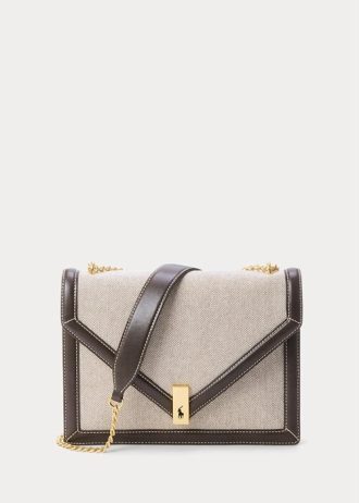 Γυναικείες γυναικείες τσάντες φακέλου από καμβά Ralph Lauren Polo ID με χιαστί