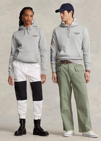 Γκρι ανδρική κουκούλα Ralph Lauren Polo Sport Fleece