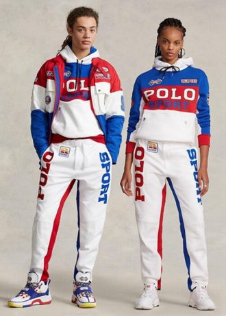 Λευκό ανδρικό παντελόνι Ralph Lauren Polo Sport χρώματος Fleece