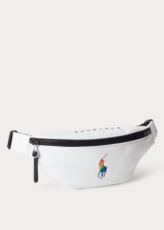 Λευκή πολλαπλή γυναικεία τσάντα καμβάς Ralph Lauren Pride