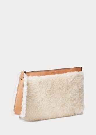 Γυναικεία τσάντα φακέλου Ralph Lauren Shearling Honey/Cream
